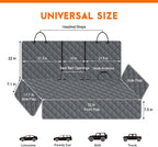 Dog Car Cover for Back Seat Pet Car Seat Cover Protector Waterproof Rear Seat Cover Nonslip Bench Car Seat Cover fits Middle Armrest for Most Cars Trucks SUVs (53” Width) - Grey