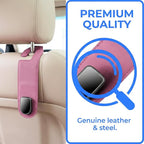 Car Seat Headrest Hook, 2PCS Vehicle Seat Back Hangers Organizer for Handbag Purse Coat, Automotive Interior Headrest Storage Hooks, Universal for SUV Automobile Truck (Pink)