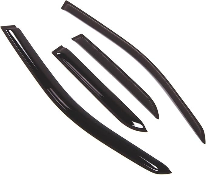 WD2-366 Dark Smoke 4 Pcs Set Window Visor (Outside Mount) Deflector Rain Guard Compatible with 2001-2007 Pontiac Aztek