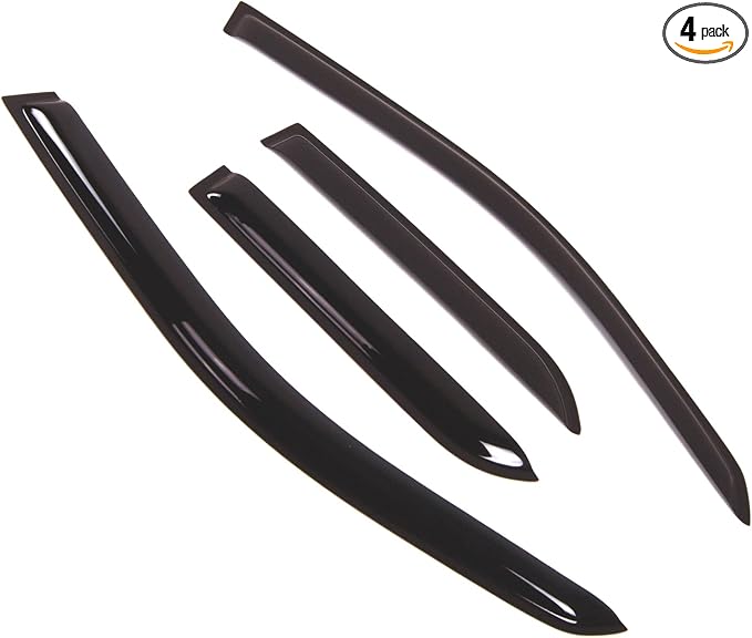 Outside Mount Window Vent Visors Rain Guards Compatible with Pontiac Aztek 2001-2007 | Side Window Wind Deflectors Rain Shields | Smoke Tinted, 4 Pcs Set, DGWV-366