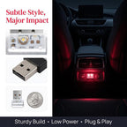 2PCS USB LED Car Interior Atmosphere Lamp,Multicolour Portable Mini | 5V USB-A plug-in, soft accent glow, no wiring, decor night light, car accessories for cars, SUVs, trucks