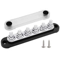6 x M8 (5/16") Studs Power Distribution Block Bus Bar 12V, 5.9" HD 200A Marine BusBar Battery Distribution Block W/Cover for Car Boat Solar (Black)