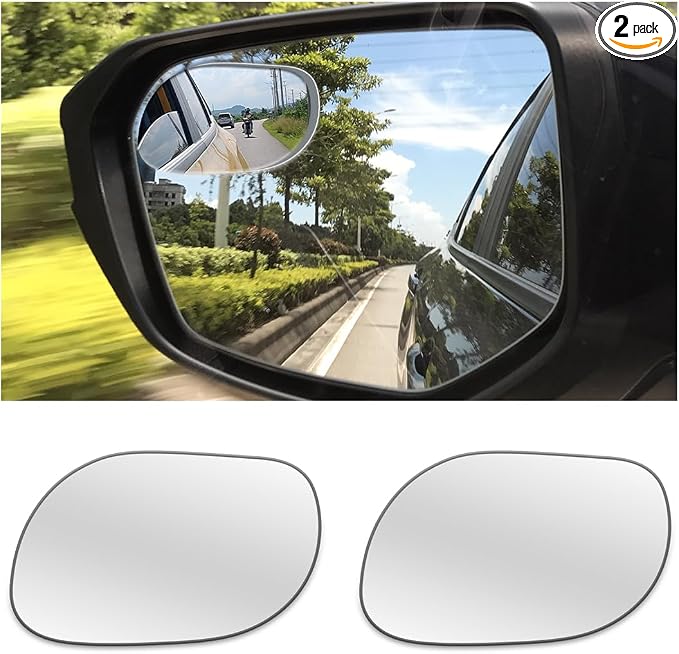 2PCS Car Blind Spot Mirror, Wide Angle Clear HD Glass Convex Side Rear View Mirror to Reduce Blindspot, Auto Exterior Rear View Accessories for Wide Angle, Universal Fit (StyleF)