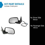 2 Piece Driver and Passenger Side Set View Mirror Electric Adjustment Heated No Memory Textured Compatible with 2003-2006 Chevy Avalanche Silverado 1500 2500 GMC Tahoe Sierra 1500 2500 & HD Yukon