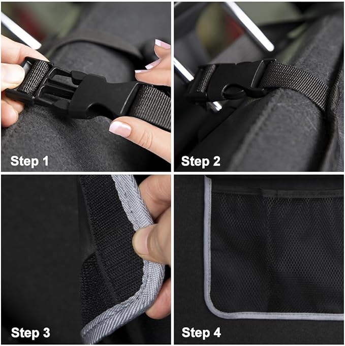 Large Capacity Car Trunk Organizer,Six Pockets Trunk Storage Organizer with Adjustable Straps,Wear-Resistant Oxford Fabric Hanging Trunk Organizer for Car Truck SUV