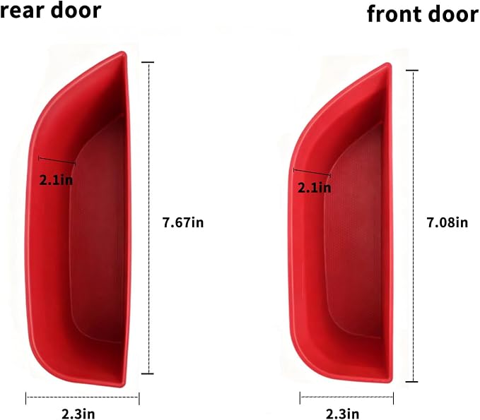 Door Handle Storage Box fit for Lexus RX 2023 2024 2025 2026 Accessories Car Pocket Organizer (4PCS Black TPE Storage Box-4 Door) (red)