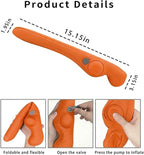 Inflatable Car Seat Gap Filler Strip - 2Pcs Leather Foldable Seat Gap Plug Blocker,Stop Dropping Items,Soft Interior Accessories for All Cars (Orange)