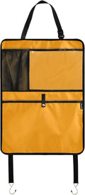 Seat Back Organizer Marigold Car Backseat Protective Kick Mat with Mesh Pockets, Car Seat Protector for Child Car Seat