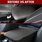 Car Armrest Storage Box Mat, Fiber Leather Car Center Console Cover, Car Armrest Seat Box Cover Accessories Interior Protection for Most Vehicle, SUV, Truck, Car (Gray)