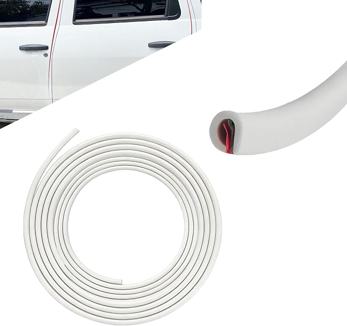 Car Door Edge Guards, Car Door Protector, 32Ft Rubber Seal Protector U Shape Edge Trim, Anti-Collision Auto Door Entry Guard Protective Strip Universal for Most Vehicles (White, 10M)