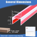 Clear Rubber Edge Trim, Self-Adhesive Clear Edge Guard, Edge Protector for Plywood, Glasses or Flexi-Glass, Silicone Rubber Material, White Color, Fit 3/8"(10mm), Deep U Channel Edge Trim