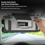 Car Sun Visor Extender Organizer, Visor Sun Blocker Extension with Magnetic Sunglasses Holder & Ticket Pouch, Multifunctional Auto Sunshade Storage Holder, Universal for Vehicles (Dark Gray)