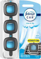 Car Air Freshener, Odor-Fighting Automotive Vent Clip, Linen & Sky Scent, 3 Count