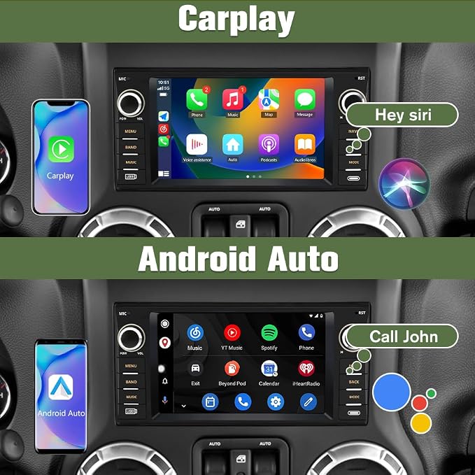 4Core 64GB ROM Car Radio Stereo for Dodge Ram 1500 2500 3500 2009-2012 Jeep Wrangler 2007-2018 Avenger Challenger, 7 Inch Touch Screen with Wireless CarPlay Android Auto Backup Camera