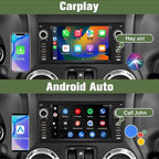 4Core 64GB ROM Car Radio Stereo for Dodge Ram 1500 2500 3500 2009-2012 Jeep Wrangler 2007-2018 Avenger Challenger, 7 Inch Touch Screen with Wireless CarPlay Android Auto Backup Camera