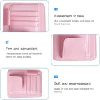 Car Sun Visor Organizer, PU Leather Vehicle Visor Document Storage Pocket for Sunglass Card Pen, Multifunctional Automotive Interior Holder Accessories, Universal Fit (Pink)