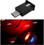 USB Type C LED Ambient Light, 8 Colors RGB Dynamic Gradient Brightness Interior Atmosphere Lamp, Mini Adjustable Car Accessories Replace Lighting Parts for Home Laptop