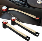 2 Prices Car Seat Gap Filler Pad PU Leather Console Side Pocket Organizer and one Cup for Cellphone Wallet Coin Key (Black+Beige)
