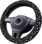 Music Note Black White Steering Wheel Cover for Women Men Girls Car Accessories Decor Anti-Slip Neoprene Auto Steering Wheel Covers Protector Universal 15 Inch
