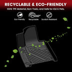Floor Mats & Backrest Mats & Cargo Mat for Hyundai Santa Fe Hybrid 2026 2025 2024 (Not Fit Gas), All Weather TPE Custom Fit Floor Liners with Full Set Car Mats & Trunk Mats Accessories, Black