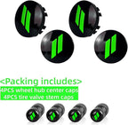 4pcs Wheel Center Cap 63mm/2.5 inches Slash Covers Hub Cap Compatible with Dodge Charger Challenger Durango Hornet Dart R/T SRT Magnum Nitro Journey Caliber Avenger and Ram (Green)