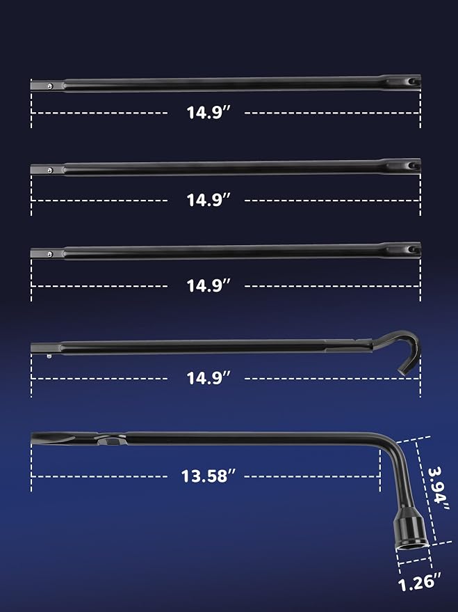 Spare Tire Tool Kit with Spare Tire Jack Handle and Wheel Lug Wrench Compatible with 2003-2021 Ram 1500 2019 Ram 1500 Classic 2020-2021 Gladiator Spare Tire Removal Tool Kit