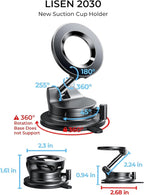 for Magsafe Car Mount, Magnetic Phone Holders for Your Car Vacuum, Phone Mount for Car Accessories for Women Men Jeep BMW, Suction Holder Kits, for iPhone 17 Pro Max 16 15 14 13 12,Carbon Fiber