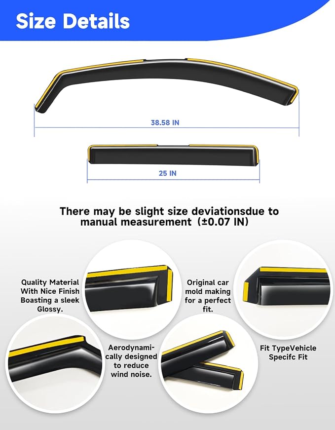 in-Channel Rain Guards Fit for Chevy Equinox 2025 2026,Window Rain Guards for Chevrolet Equinox 25 26,Visors Vent Visors Window Deflector Vent Shades Car Accessories -4 pcs