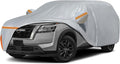Car Cover for 2012-2026 Nissan Pathfinder, Waterproof Custom-fit All Weather Sun Rain UV Dust Snow Wind Protection Outdoor Pathfinder Full Car Cover with Door Zipper and Cotton Lining-Grey