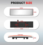 Rear View Mirror - Chrome Anti-Glare Panoramic Rearview Mirror 12 Inch Clip-On Convex Rearview Mirror, Reduces Blind Spots, HD Wide Angle,Shock Resistant for Cars, Trucks & SUVs (Light Chrome)