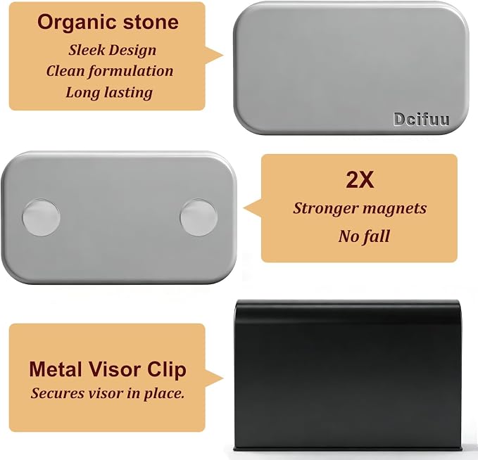Stone Air Freshener - Car Odor Eliminator - Long Lasting Scent - Car Scent - VISOR CLIP INCLUDED (Cabana)