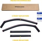 in-Channel Rain Guards for Toyota Tacoma 2024-2026 Double/Crew cab, Window Visor Shields Vent Deflector Shade Wind Dark Smoke 2025 24 25 26, Tape-On Inside-Mount, 4PCS