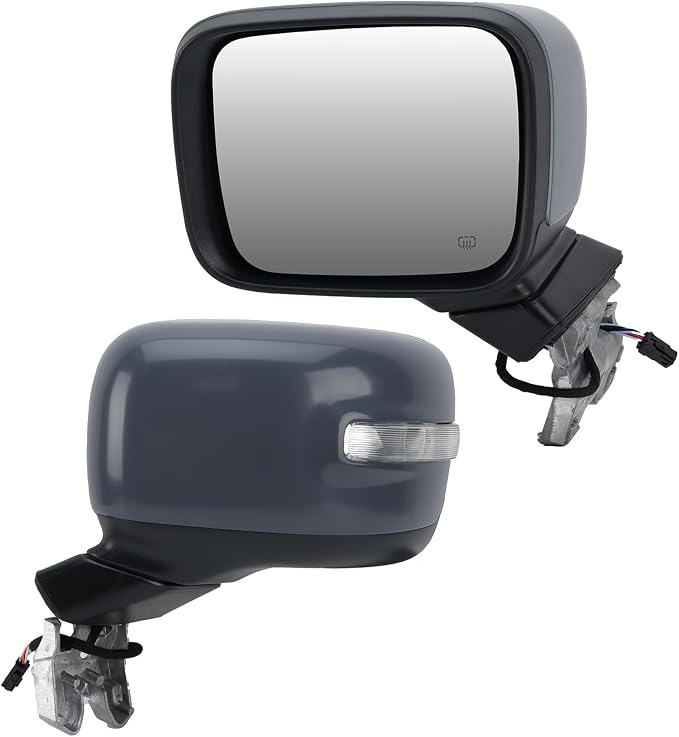 Left Driver Side Mirror Compatible with Jeep Renegade 2015 2016 2017 2018 2019 2020 2021 2022 2023 Door Rear View Mirrors Power Heated with Signal Light Prime Paintable (7 pins)
