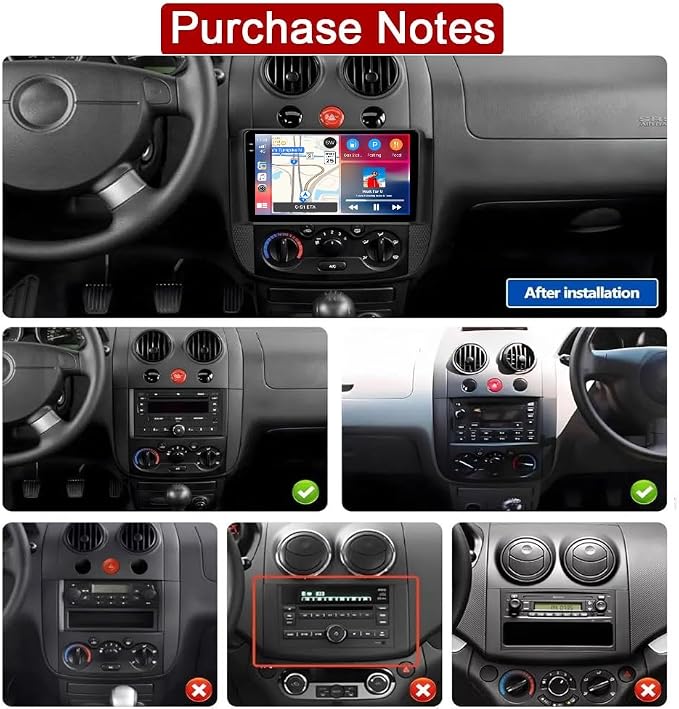 4+64G Android 15 Car Stereo for Chevy Aveo LS Sedan 2005 2006 2007 2008,9‘’ IPS 1280 * 720 Touch Screen Radio Wireless Carplay Android Auto DSP 5G WiFi Bluetooth GPS FM RDS AHD Backup Camera