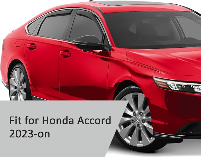 Voron Glass in-Channel Extra Durable Rain Guards for Honda Accord 2023-2026, Window Deflectors, Vent Window Visors, 4 Pieces - 200860