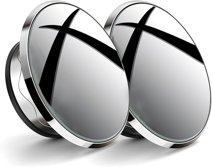 Blind Spot Mirror,2" Round Car Side Mirror Blindspot,Vacuum Suction Cup Blindspot Mirror for Car SUV and Trucks (Silver)