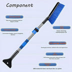 Car Snow Brush and Ice Scrapers with Foam Grip Telescopic Snow Scraper Extendable Snow Removal Tool for Cars Trucks Windshield Window