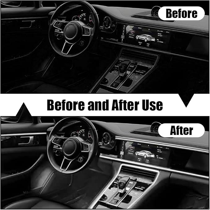 EL Wire Interior Car LED Strip Lights, USB Car Neon Light Strip with Sewing Edge, 16FT Neon Light 5V with Fuse Protection, Electroluminescent Car Indoor Decorations (White)