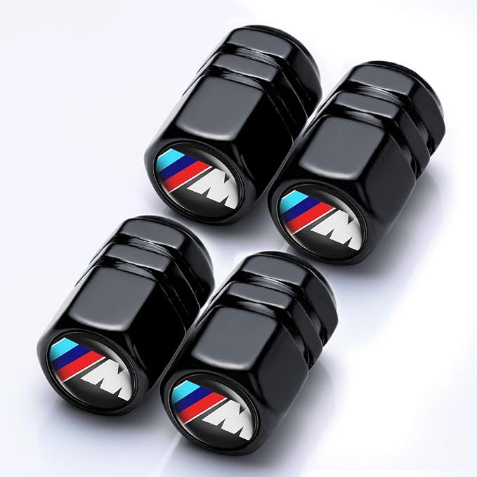 Car Keychain and Car Tire Valve Stem Caps Combo Compatible with BMW M M2 M4 M5 M6 M8 X1 X2 X3 X5 X6 M135i M240i Z4 328i X7 Keyring for Men and Women Family Present Car Accessories
