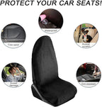 Waterproof Car Towel Seat Cover, Sweating Non-Slip Premium Towel Carseat Cover Protector, Universal Soft Machine Washable Car Truck SUV Front Seat Cover for Gym Workout Beach Hiking (Black)