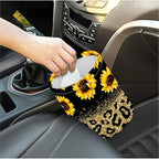 Portable Reusable Waterproof Car Trash Bin, Multipurpose Vehicle Organizer, Road Trip Essentials (Sunflower)