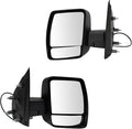 Driver and Passenger Side Mirror Assembly Set Power Textured Black Compatible with 2012-2021 Nissan NV2500 2012-2021 Nissan NV3500