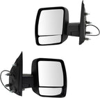 Driver and Passenger Side Mirror Assembly Set Power Textured Black Compatible with 2012-2021 Nissan NV2500 2012-2021 Nissan NV3500