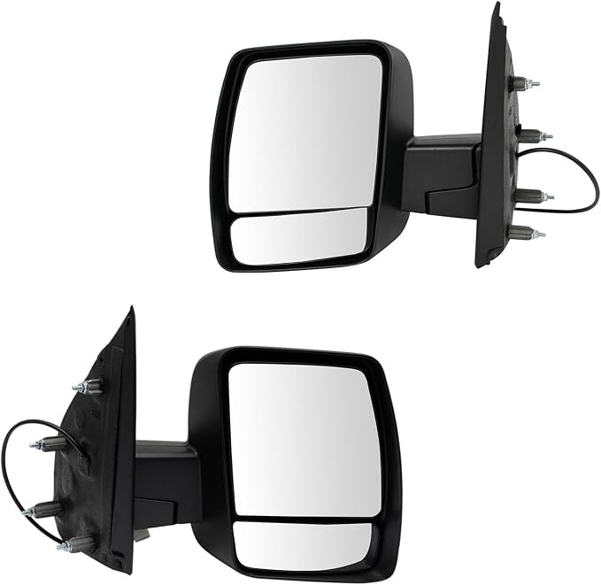 Driver and Passenger Side Mirror Assembly Set Power Textured Black Compatible with 2012-2021 Nissan NV2500 2012-2021 Nissan NV3500