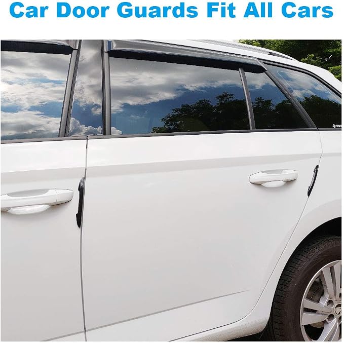 Black Car Door Edge Guard Trim Molding Crash Scratch Protector 2Pcs