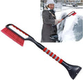 26.4" Ice Scraper and Snow Brush for Car Windshield, 2 in 1 Winter Detachable Window Deicer with Foam Grip, Snow and Ice Removal Tool Accessories for Car, SUV, Truck (Red)