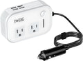 200W Car Power Inverter, 12V DC to 110V AC Car Inverte with 4 USB Ports Car Outlet Adapter, Power Inverter for Vehicles, Car Plug Adapter Outlet for Laptop Computer Charger (White)