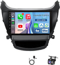 4+64G Android 13 Car Radio for Hyundai Elantra 2014 2015 2016 Stereo Replacement with Wireless Carplay Android Auto, 9'' Touch Screen Built-in Bluetooth GPS Navigation WiFi Backup Camera Mic