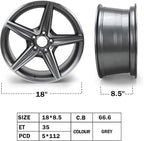 New 18x8.5" 18 Inch Premium Aluminum Alloy Wheel Rim Compatible with 2014–2016 Mercedes-Benz E-Class, E350, E400, OEM Design, Alloy Replacement Wheel, Super Duty Replacement Car Rim, OE Stock ﻿