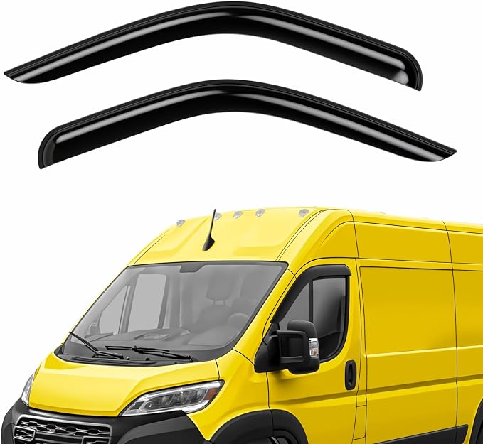Extra Durable Window Deflectors Tape-On Window Visors Rain Guards Fit for Ram ProMaster 2014-2026, Sun Visors, Wind Vent for Shades, Exterior Car Accessories - 2 pcs. AG0907